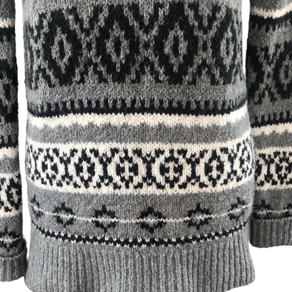AMERICAN EAGLES Cotton Wool Blend Fair Isle Sweater, Crew Neck, Grey, Size XS - Picture 7 of 11